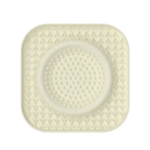 S Beige 2-Pack Premium Silicone Pet Lick Mat - Slow Feeder for Dogs and Cats with Powerful Suction Base - Anxiety Relief and Boredom Buster for Grooming and Bathing