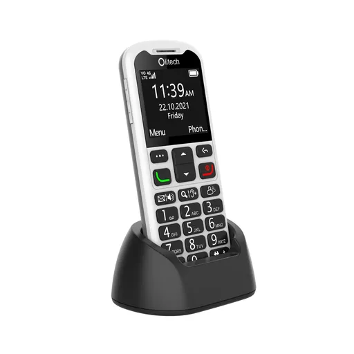 Olitech EasyMate 2 Seniors 4G Phone Big Buttons GPS Location - Black/White