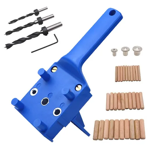 Woodworking Dowel Jig Kit - Pocket Straight Hole Puncher, Wood Doweling Locator Carpentry Tools, Drilling Doweling Hole Saw Tools