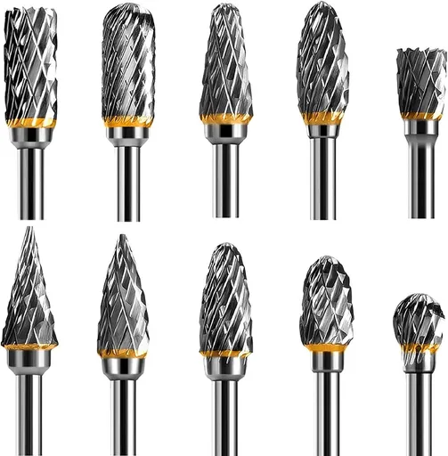 Double-sided carbide rotary cutter - Carbide rotary cutter set - 1/8" shank cutters, drill bits, DIY woodworking, engraving, metal polishing, engraving and drilling