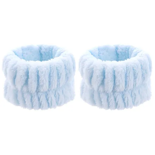2Pieces Face Washing Wristbands Spa Wash Band Microfiber Wrist Towels for Washing Face Makeup Skin Care Yoga Sport