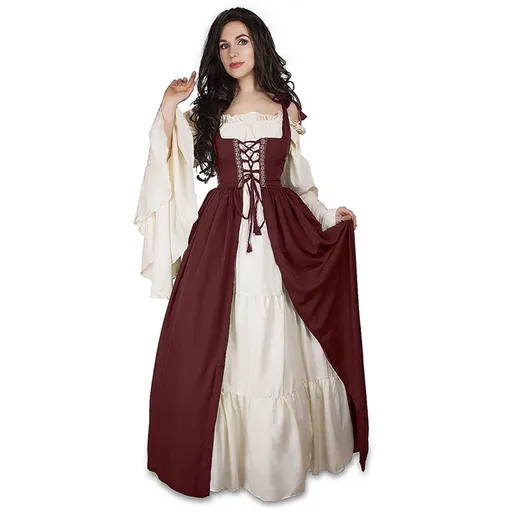 House Of Dasein S-6Xl Medieval Dress Cosplay Halloween Costume For Women Palace Carnival Party - Wine Red - S
