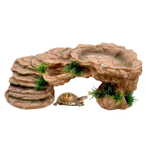 Reptile Hide Resting Step Cave Hideout Turtle Basking Platform – Great for Reptiles, Amphibians, and Fish