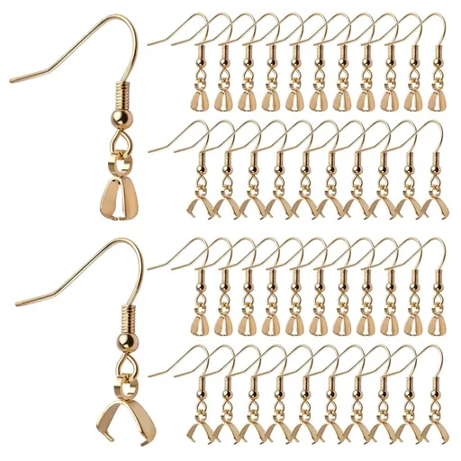 50 pieces of stainless steel earring hooks, hypoallergenic French thread earring ball hooks, with pendant buckles, used for DIY jewelry making crafts