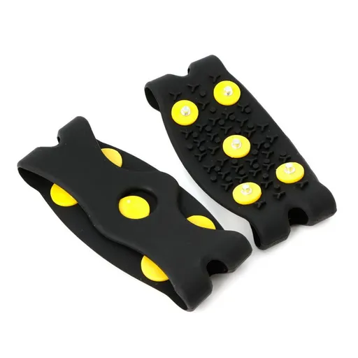 2 Pairs Non-Slip Shoe Covers Walking Traction Cleats Climbing Anti-Slip Spike Shoe Grippers for Ice Shoe Spikes Grips Black
