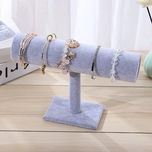 Jewelry Display Stand Simple Fashionable Bracelet Scrunchies Holder for Home Jewelry Store Showcase Grey Single Row