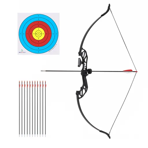 Recurve Bow Arrow Set 55lbs Easy Assembly Beginner Red