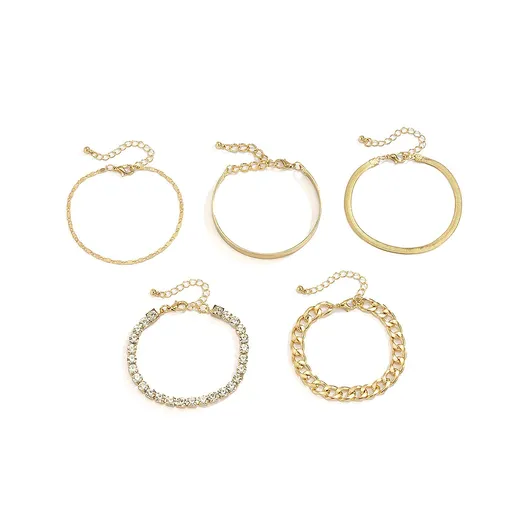 Layered Gold Bracelet Set for Women Trendy Stacking Cuban Link Bangles Adjustable Zirconia Tennis Chain Bracelets Jewelry Gift