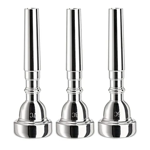 3 Pack Trumpet Mouthpiece, 7C 5C 3C Silver Plated Mouthpiece for Beginners, Professional Players
