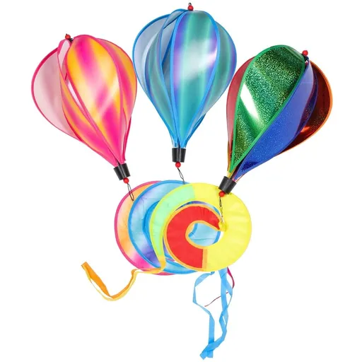 3Pcs Outdoor Hanging Decor Hot Air Balloon Pink Spiral Design for Parties