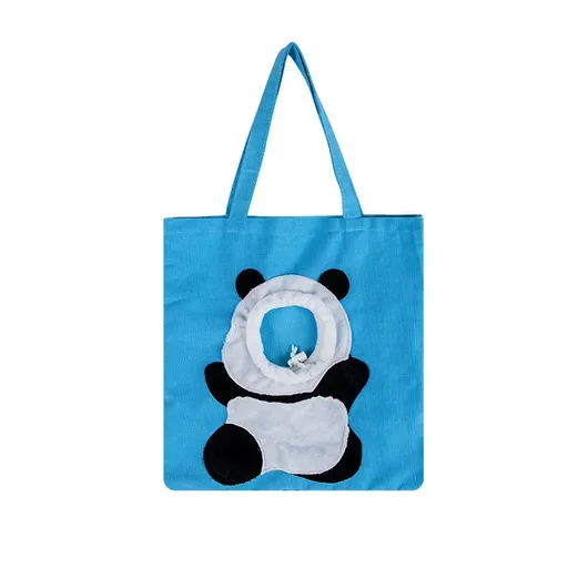 Portable Pet Carrier Breathable Canvas One Shoulder Bag for Cats and Dogs Blue