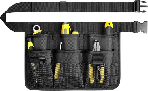 Garden Tool Belt Apron With 8 Pockets, Durable Oxford Polyester Adjustable Waist Work Apron For Gardening, DIY And Construction, Black, 43 in