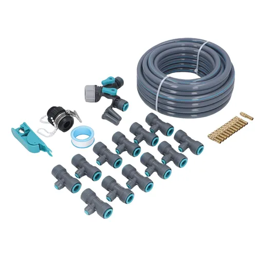 Garden Watering System 10m Automatic Drip Irrigation Kits Patio Lawn Equipment Set with Hose Adjustable Dripper