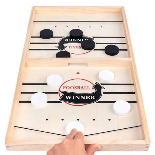 Fast Sling Puck Game, Wooden Hockey Game, Super Football Table A