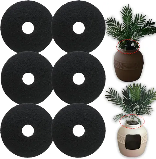 Cat Litter Box Replacement Carbon Charcoal Filters Compatible with Hidden Cat Litter Box（ 6PCS ） - Activated Carbon Charcoal Filters for Cat Litter Box, Absorbing Odor, Keep Home Fresh