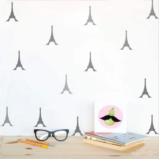 Towers Pattern Vinyl Wall Sticker DIY for Children Room Bedroom Home Art Decor(Silver)