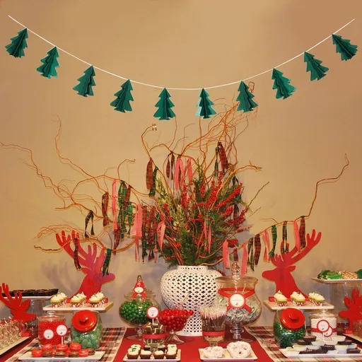 1Set Christmas Tree Banner Garland for Indoor and Outdoor Decoration with Colorful Garland 118In Long