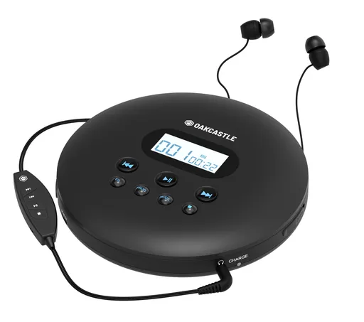 Majority Oakcastle CD100 Bluetooth Portable CD Player - Black