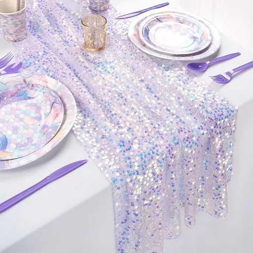 Sequin Table Runner, Glitter Table Runner 12x108in Sparkle Table Runners Suitable for Decorating Wedding Bridal Shower Birthday Party Holiday Events 9FT Long