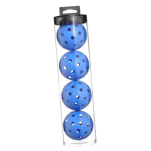 Outdoor Pickleballs 4 Pack PE Pickleball Balls 40-Hole 74mm Durable Seamless Training Balls - Blue