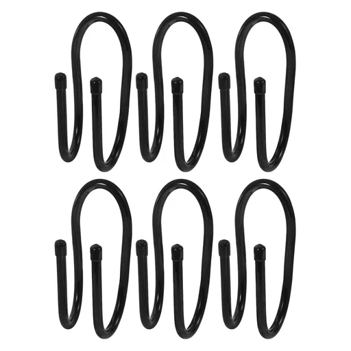 6Pcs Sturdy Black Plastic Hooks for Pool Fence and Equipment 5.7x2.6x2.2in