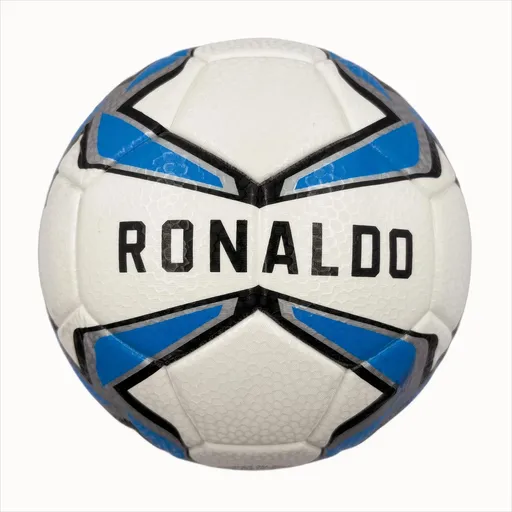 A blue windmill size5 football, PU fit material, wear-resistant and explosion-proof, including pump+air needle+net bag, Christmas Boxing Day gift,soccer