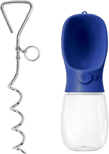 Dog Stake & Leak-Proof Upright Water Cup Set