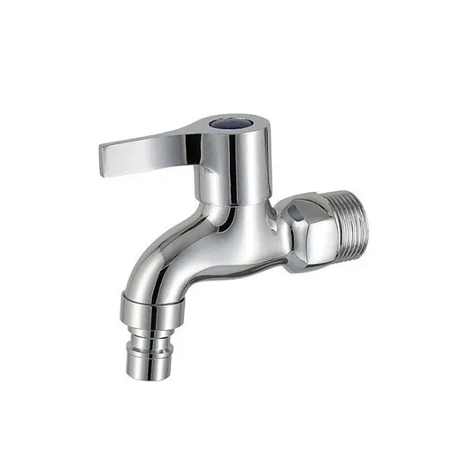 Alloy Outdoor Faucet, Interface Wall-Mounted Faucet, Used for Bathroom Mop Sink, Balcony and Garden（Silver）