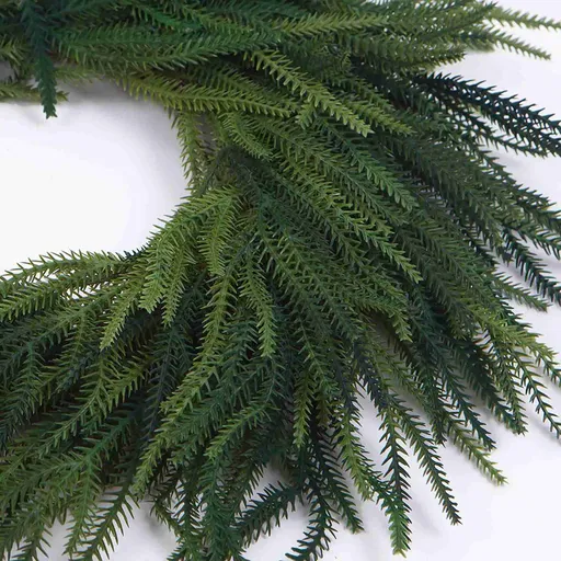 Artificial Norfolk Pine Wreath 60cm Faux Xmas Green Pine Hanging Wreath for Front Door Home Decor Dual Color