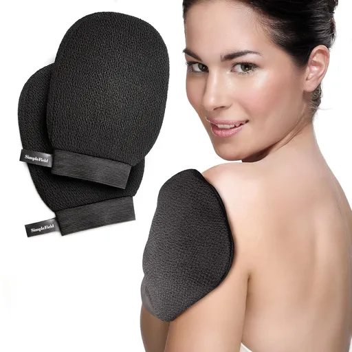 Korean Exoliating Mitt or Remove Dead Skin. 2 Pack 100% Viscose Kessa Deep Exoliating Gloves or Body Scrub, Keratosis Pilaris and Sel Tanning Removal. Easily Smooth Skin Surace.