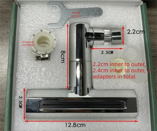 Waterfall Kitchen Tap Extender 4 Spray Modes 360 Swivel Faucet Aerator Flying Rain Nozzle High Pressure Sink Attachment Universal Fit Chrome Finish