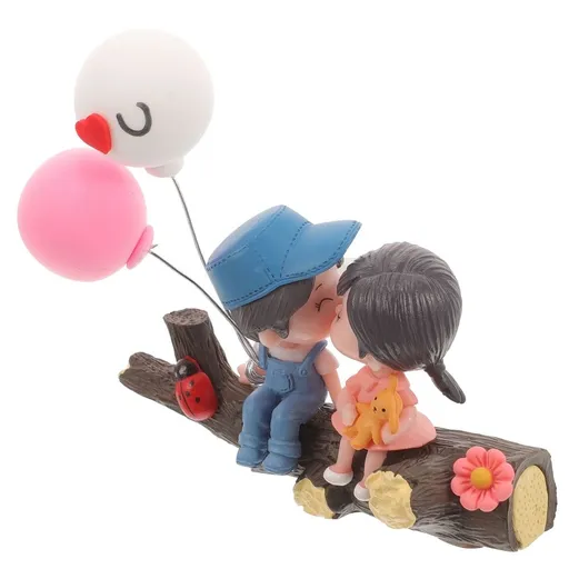 Assorted Color Resin Tree Branch Couple Figurine Car Decoration