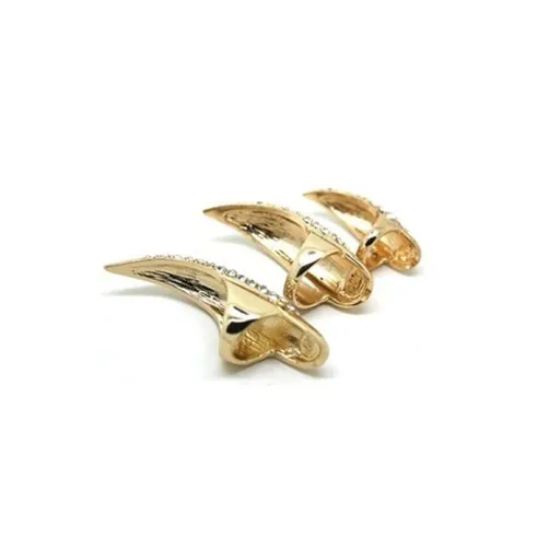 Set of 5 gold Different sizes Eagle Claw Ring Jewelry False Nail Retro Talon Finger Ring Knuckle Bend Fingertip Claw
