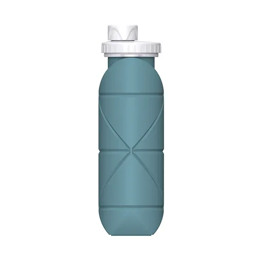 Eucalyptus Green Portable Silicone Collapsible Water Bottle - Foldable Sports Cup for Cycling and Outdoor Fitness
