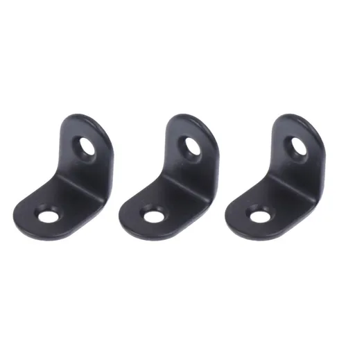 20pcs Black Stainless Steel Corner Brackets for Wall Mounted Shoe Rack Support and Repair Hardware
