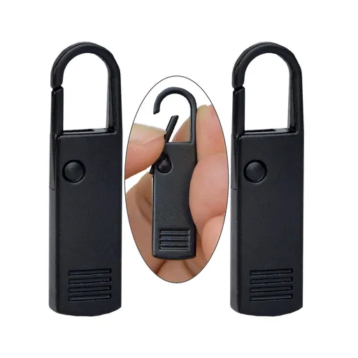 Zipper Pull Replacement Extension Easy Use Backpack Zippers Extender Handle Mend Fixer Repair for Suitcase (Black 2 Pcs)