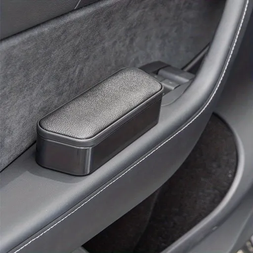 Car Door Armrest with Storage Box, Adjustable Height Arm Support Pillow, Comfortable Elbow Cushion for Vehicle Interior, Black
