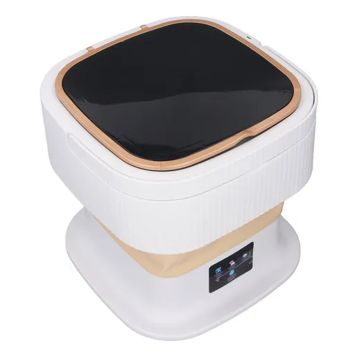 Portable Washing Machine 11.5L Large Capacity 3 Timer Modes Mini Foldable Washer with Drain Hose for Underwear Baby Clothes EU Plug 100-240V Beige
