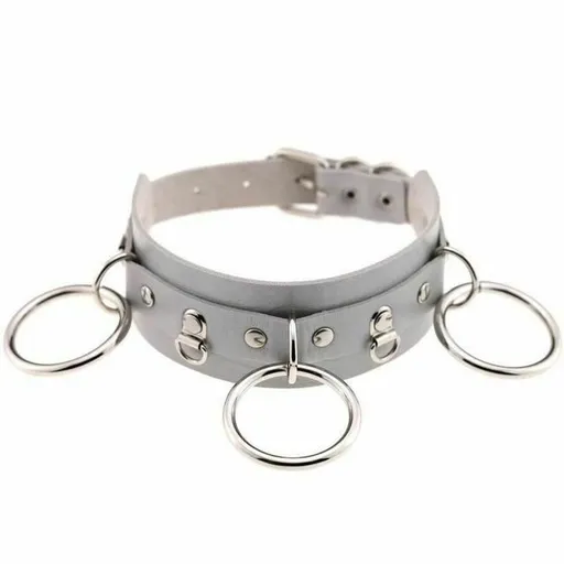 House Of Dasein Ring Collar Sexy Choker Harajuku All Colours Gothic - Grey