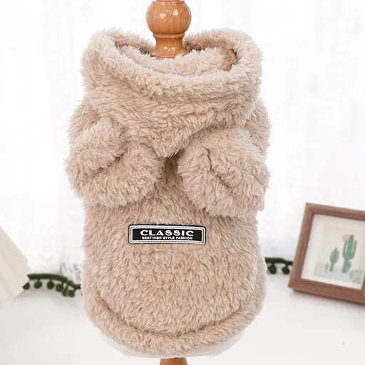 Cat Hoodie Rabbit Ear Fleece Light Brown Bunny Ear Fleece Hoodie S (Bust 32cm, Back Length 19cm)