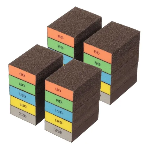 200 Pcs Sanding Block Sponge Set, Wet And Dry Dual Use Performance, High Density Sponge Substrate, for Wooden Drywall Sheetrock and Metal Glazing