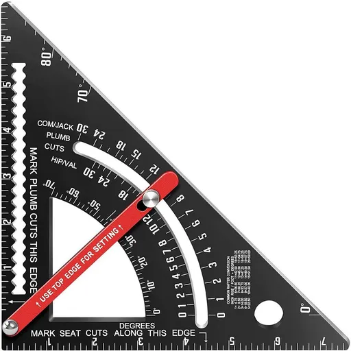 7 Inch Adjustable Carpenter Square, Black