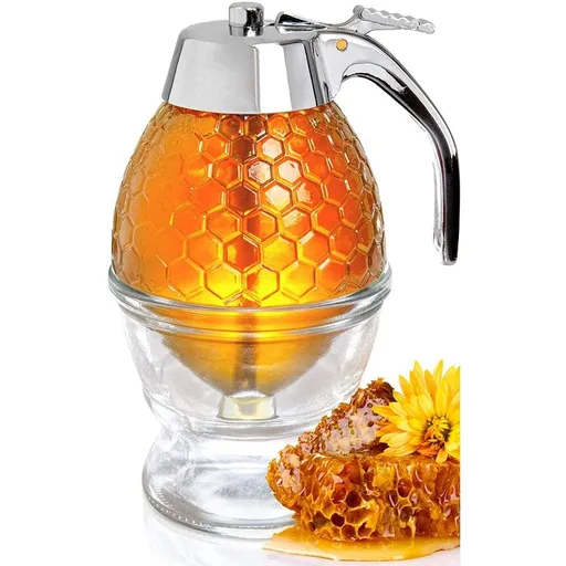 Clear Syrup Dispenser for Pancakes - No Drip Honey Dispenser Plastic - Syrup Bottle 8 Oz
