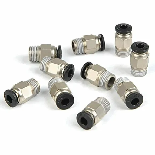 10Pcs Pc4-M10 External Thread Straight Pneumatic Connector Stainless Steel Ptfe Tube Push In Quick Fitting Connectors Extruders Smile Home