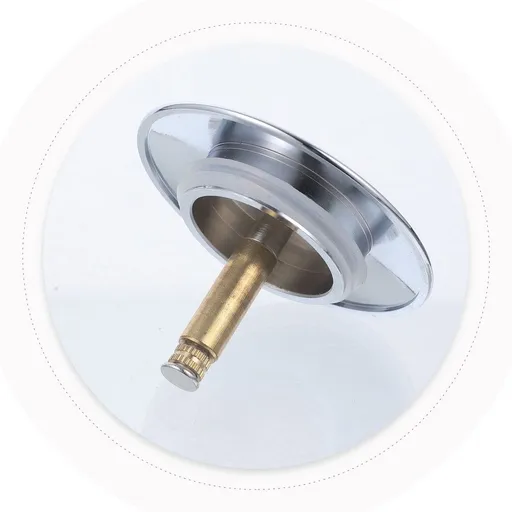 Bathroom Sink Drain Stopper in Plated Silver Copper with Practical Anti Rust and Filter Design