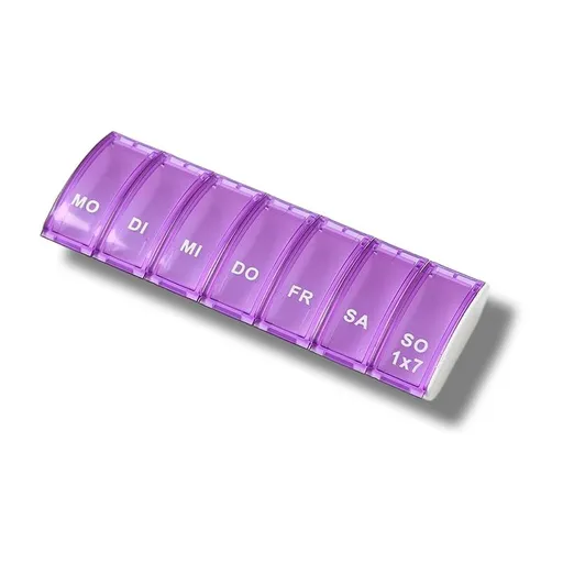 Weekly Pill Organizer Small Seven Compartments Pill Box Portable Travel Pill Container Case for Fish Oils-2pcs