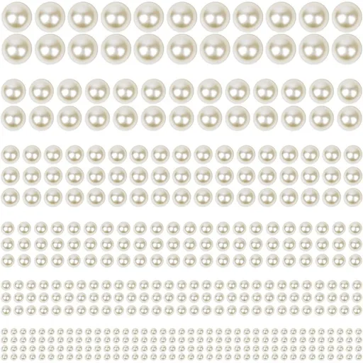 Self Adhesive Pearl Stickers, Hair Pearls Stick on Gems for Hair, Face, Makeup, Eye, Nail, Crafts, Assorted Sizes