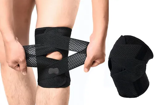 Knee Brace with Side Stabilizers for Meniscus Tear Knee Pain Breathe Knee Sleeve Relieve Knee Pain relaxation for Working Out, Knee Support -Black / M