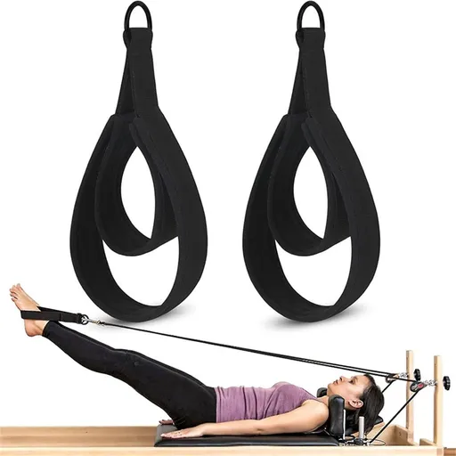 Pilates Straps - Double Loop D-Ring Straps for Reformer, Padded, Home Gym Workout 1 Pair Pilates Double Loop Straps for Reformer Fitness D-Ring Straps Handle,