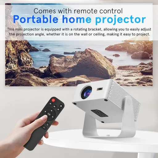 Mini Projector with WiFi and Bluetooth, Upgraded 1080P Smart Portable Projector with 180° Rotation, Auto Keystone
